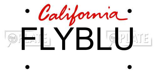 FLYBLU California License Plate