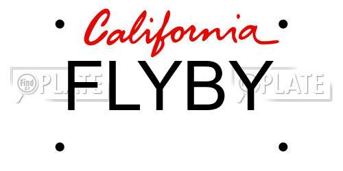 FLYBY California License Plate
