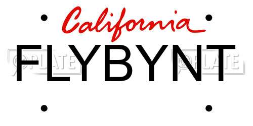 FLYBYNT California License Plate