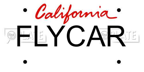 FLYCAR California License Plate
