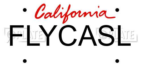 FLYCASL California License Plate