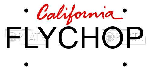 FLYCHOP California License Plate