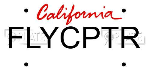 FLYCPTR California License Plate