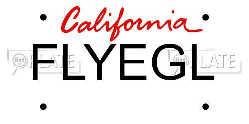 FLYEGL California License Plate
