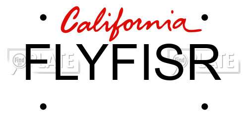 FLYFISR California License Plate