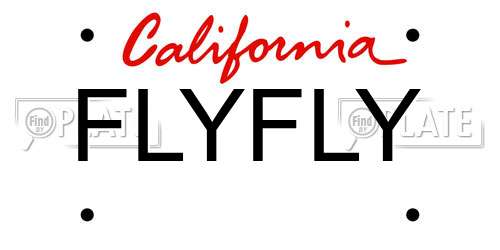 FLYFLY California License Plate