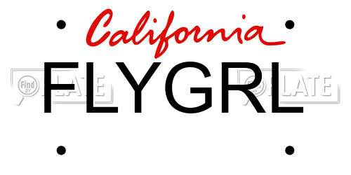 FLYGRL California License Plate