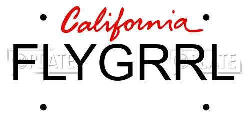 FLYGRRL California License Plate