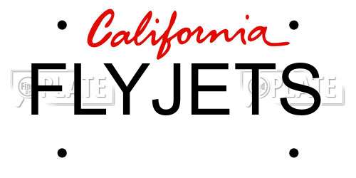 FLYJETS California License Plate