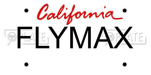 FLYMAX California License Plate