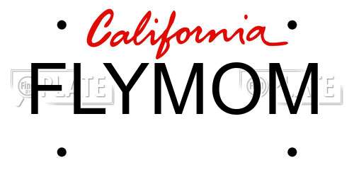 FLYMOM California License Plate