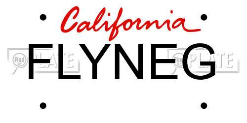 FLYNEG California License Plate