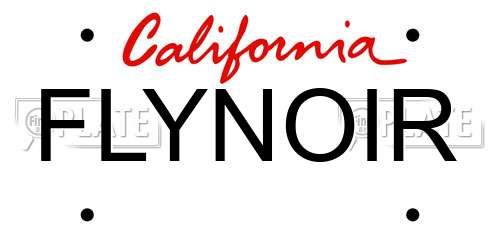 FLYNOIR California License Plate