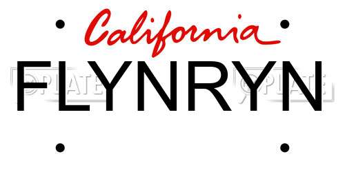FLYNRYN California License Plate