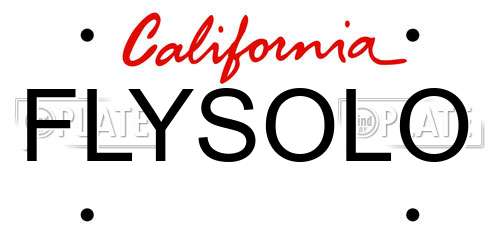 FLYSOLO California License Plate