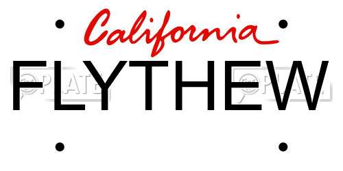 FLYTHEW California License Plate