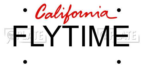 FLYTIME California License Plate