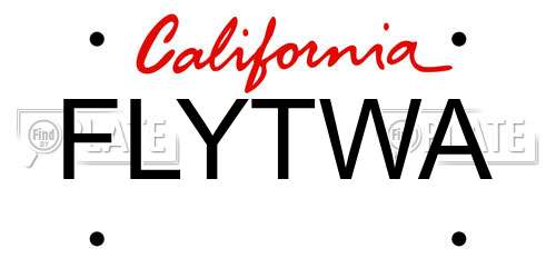 FLYTWA California License Plate
