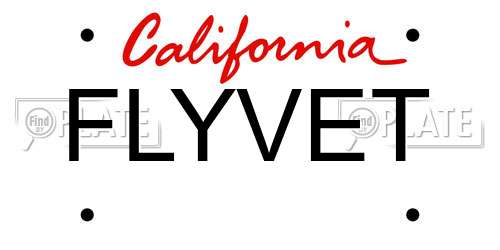 FLYVET California License Plate