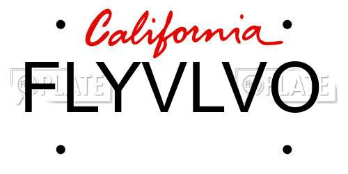 FLYVLVO California License Plate