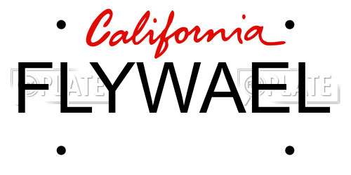 FLYWAEL California License Plate