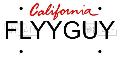 FLYYGUY California License Plate