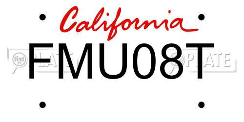 FMU08T California License Plate