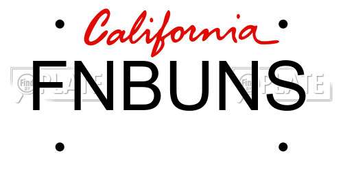 FNBUNS California License Plate