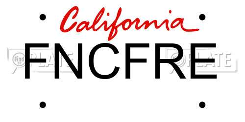 FNCFRE California License Plate