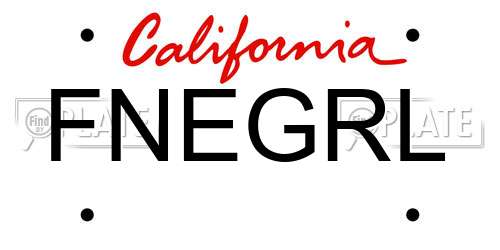 FNEGRL California License Plate