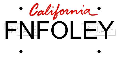 FNFOLEY California License Plate