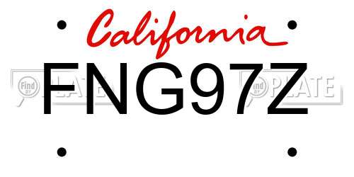 FNG97Z California License Plate