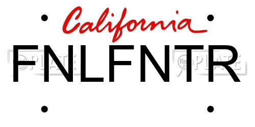 FNLFNTR California License Plate