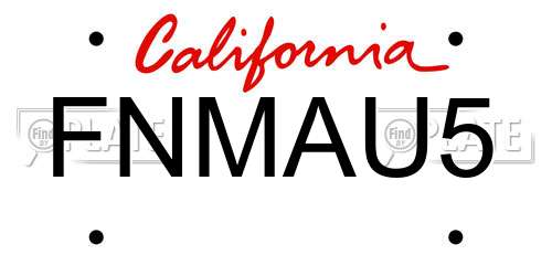 FNMAU5 California License Plate