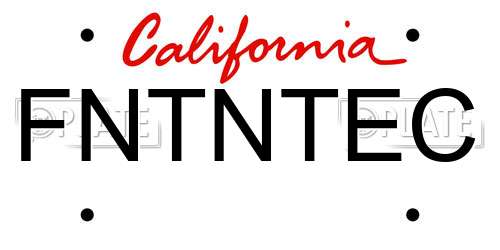 FNTNTEC California License Plate