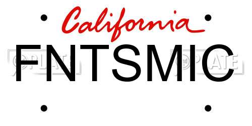 FNTSMIC California License Plate