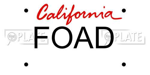 FOAD California License Plate