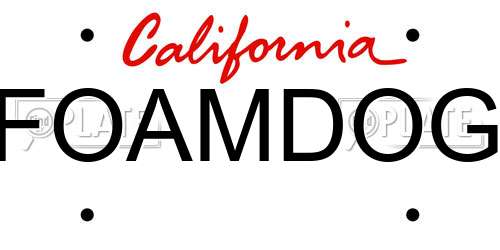 FOAMDOG California License Plate