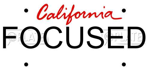 FOCUSED California License Plate