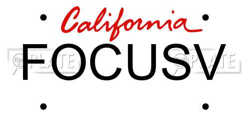 FOCUSV California License Plate
