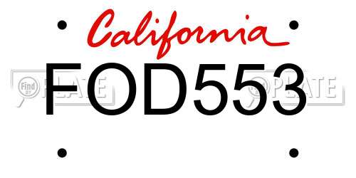FOD553 California License Plate