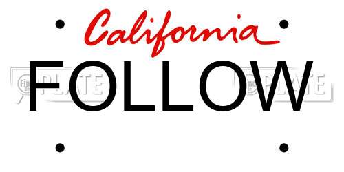 FOLLOW California License Plate