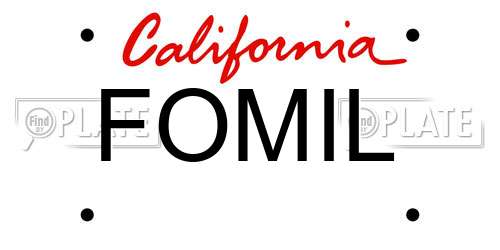 FOMIL California License Plate