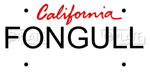 FONGULL California License Plate