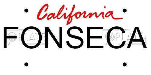FONSECA California License Plate