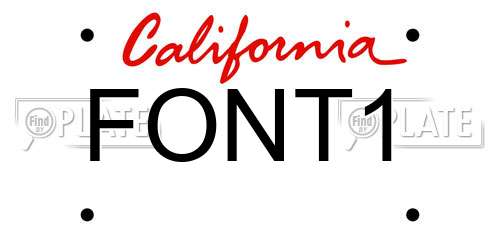 FONT1 California License Plate