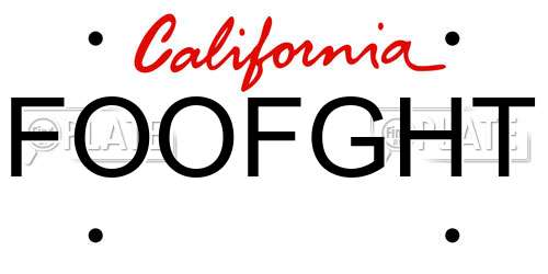 FOOFGHT California License Plate