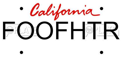 FOOFHTR California License Plate