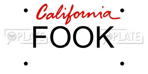 FOOK California License Plate