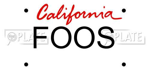 FOOS California License Plate